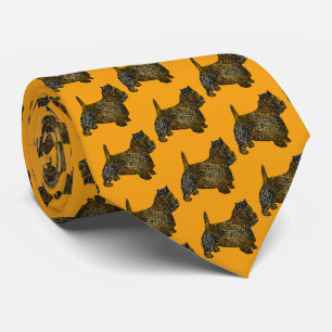 West Highland Westie Silhouette Halloween Sinaasap Stropdas