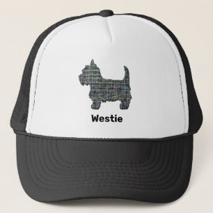 West Highland Westie Terrier Dog Silhouette Grid Trucker Pet