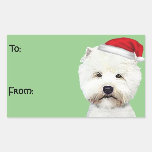 West Highland White Christmas Gift Stickers (Voorkant)