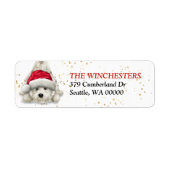 West Highland White Santa Hat Address Label (Voorkant)