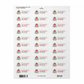 West Highland White Santa Hat Address Label (Full Sheet)