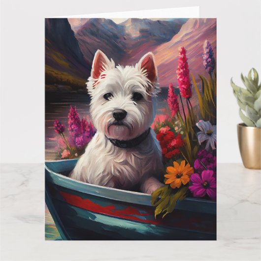 West Highland White Terrier aan boord Kaart (Kleine Plant)