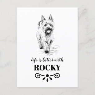 West-Highland-White-Terrier Aangepaste hondennaam Briefkaart