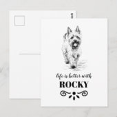 West-Highland-White-Terrier Aangepaste hondennaam Briefkaart (Voorkant / Achterkant)