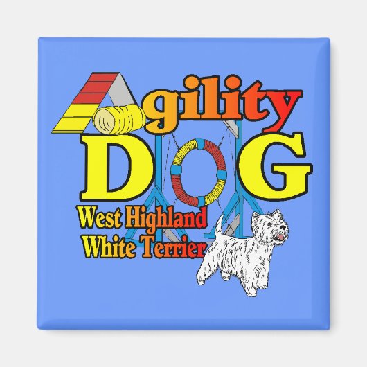 West_Highland_White_Terrier_Agility Magneet (Voorkant)