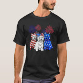 West Highland White Terrier Amerikaanse vlag 4th j T-shirt (Voorkant)