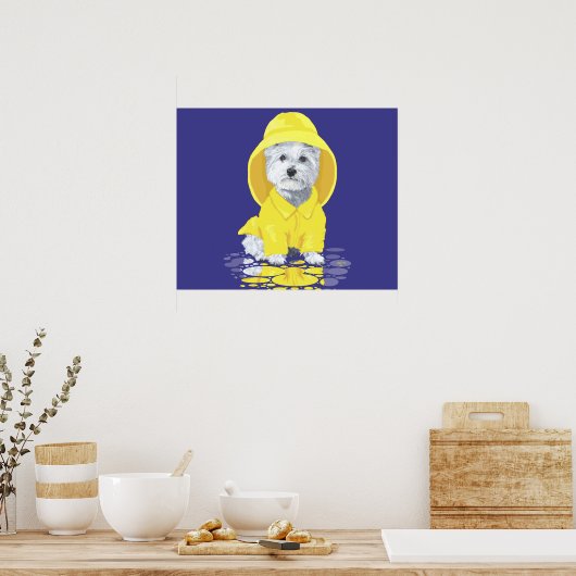 West Highland White Terrier April Showers Poster (Keuken)