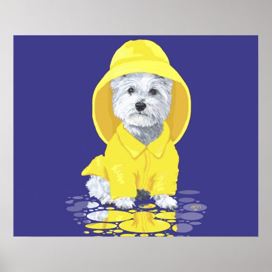 West Highland White Terrier April Showers Poster (Voorkant)