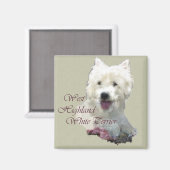 West Highland White Terrier Art Magneet (Voorkant / Achterkant)