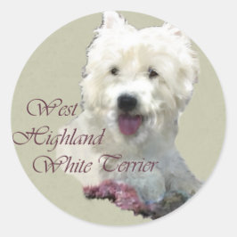 West Highland White Terrier Art Ronde Sticker