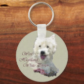 West Highland White Terrier Art Sleutelhanger (Voorkant)