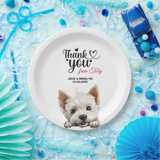 West Highland White Terrier Bruiloft Dank u Papieren Bordje (Feest)