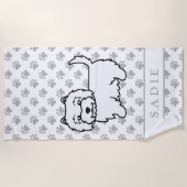 West Highland White Terrier Cartoon Dog & Name Strandlaken (Voorkant)