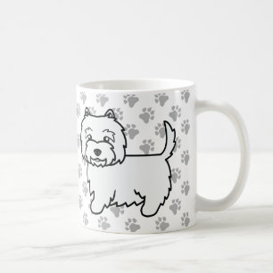 West Highland White Terrier Cartoon Hond & Pootafd Koffiemok