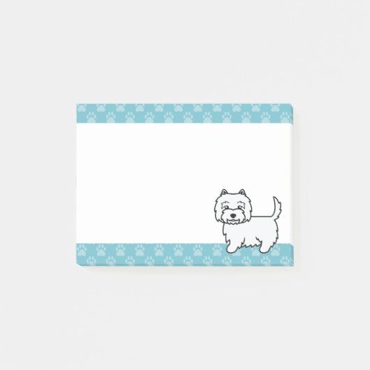 West Highland White Terrier Cartoon Hond Post-it® Notes (Voorkant)