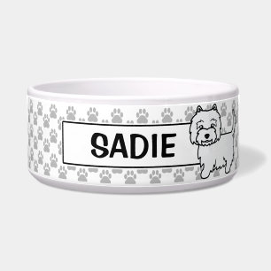 West Highland White Terrier Cartoon Hond Voerbakje