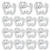 West Highland White Terrier Cartoon Honden Sticker (Voorkant)