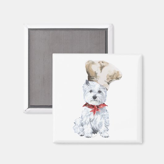 West Highland White Terrier Chef Magneet (Voorkant / Achterkant)