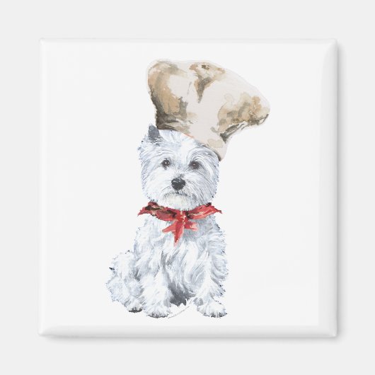West Highland White Terrier Chef Magneet (Voorkant)