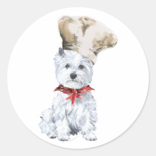 West Highland White Terrier Chef Ronde Sticker