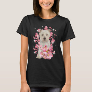 West Highland White Terrier Cherry Blossom Flowers T-shirt