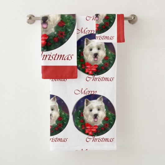 West Highland White Terrier Christmas Bad Handdoek (Insitu)