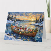 West Highland White Terrier Christmas Boat Holiday Kaart (Voorkant)