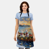 West Highland White Terrier Christmas Boat Holiday Schort (Gedragen)