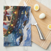 West Highland White Terrier Christmas Boat Holiday Theedoek (Quarter Fold)