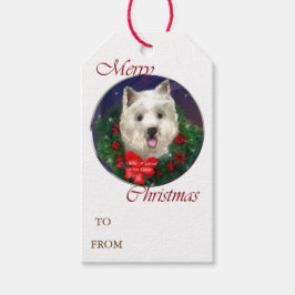 West Highland White Terrier Christmas Cadeaulabel