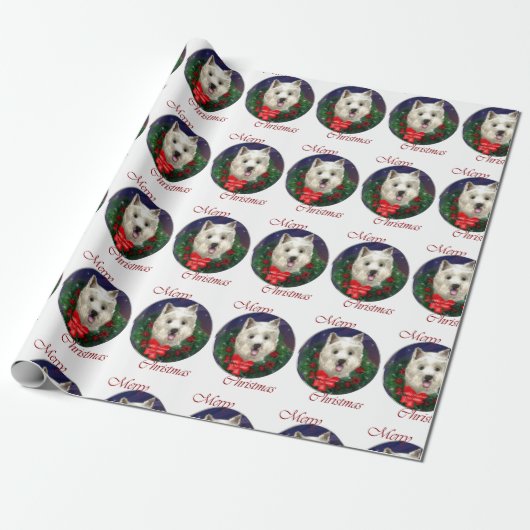 West Highland White Terrier Christmas Cadeaupapier (Uitgerold)