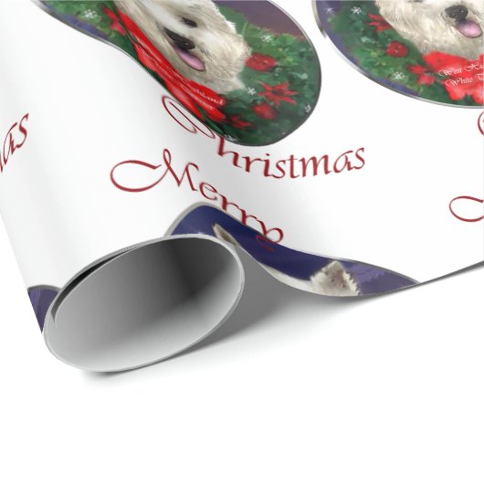West Highland White Terrier Christmas Cadeaupapier (Rol Hoek)