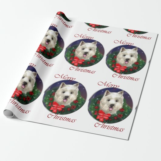 West Highland White Terrier Christmas Cadeaupapier (Uitgerold)