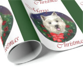 West Highland White Terrier Christmas Cadeaupapier (Rol Hoek)