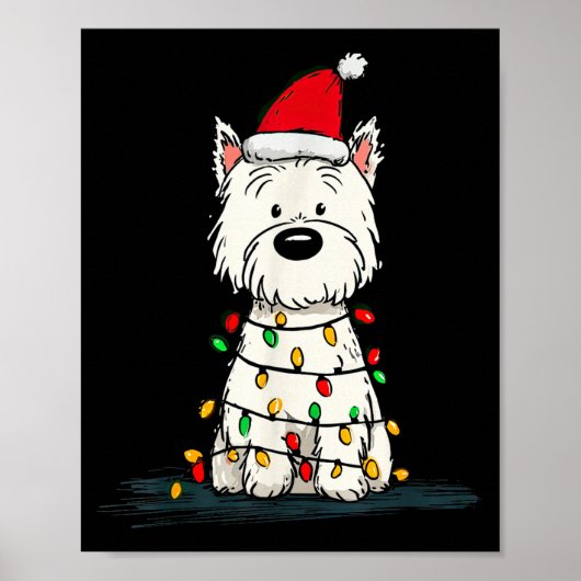 West Highland White Terrier Christmas Graphics Dog Poster (Voorkant)
