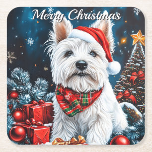 West Highland White Terrier Christmas Kartonnen Onderzetters