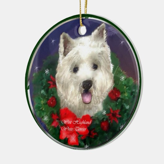 West Highland White Terrier Christmas Keramisch Ornament (Links)