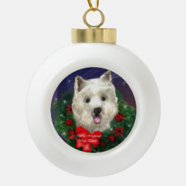 West Highland White Terrier Christmas Keramische Bal Ornament