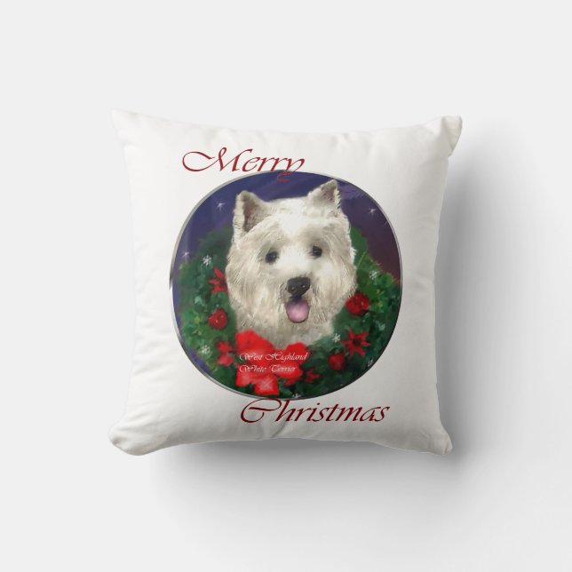 West Highland White Terrier Christmas Kussen (Voorkant)