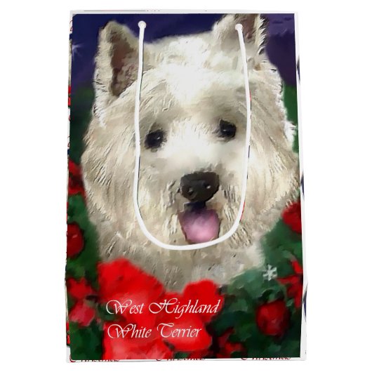 West Highland White Terrier Christmas Medium Cadeauzakje (Achterkant)