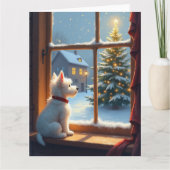 West Highland White Terrier Christmas Morning View Kaart (Voorkant)