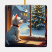 West Highland White Terrier Christmas Morning View Keramisch Ornament (Voorkant)