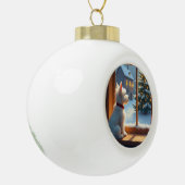 West Highland White Terrier Christmas Morning View Keramische Bal Ornament (Links)