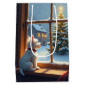 West Highland White Terrier Christmas Morning View Medium Cadeauzakje (Achterkant)