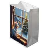 West Highland White Terrier Christmas Morning View Medium Cadeauzakje (Achterkant Gekanteld)