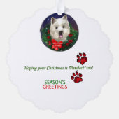 West Highland White Terrier Christmas Ornament Kaart (Achterkant)