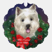 West Highland White Terrier Christmas Ornament Kaart (Voorkant)