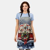 West Highland White Terrier Christmas Red Truck Schort (Gedragen)