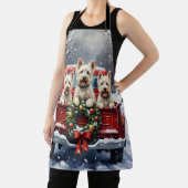 West Highland White Terrier Christmas Red Truck Schort (Insitu)