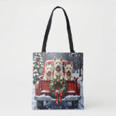 West Highland White Terrier Christmas Red Truck Tote Bag (Voorkant)